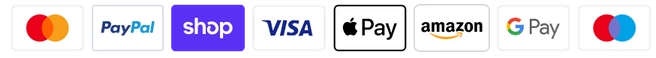 Accepted payments: Mastercard, PayPal, Shop Pay, Visa, Apple Pay, Amazon, Google Pay, Maestro