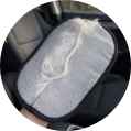 Glove cleaning a car seat